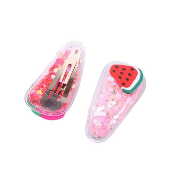 5 PCs Confetti Fruit Shaker Snap Hair Clips for Girls and Adults - Picture 2 of 13